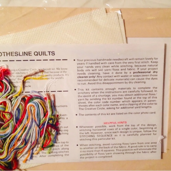 Creative Circle Embroidery Cross Stitch kit Wall Hanging 1689 Clothesline Quilts - Picture 3 of 5